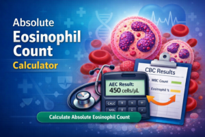 Absolute eosinophil calculator tool for computing eosinophil levels from blood test results