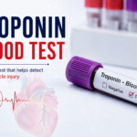 Lab technician analyzing a troponin blood test sample for heart attack diagnosis