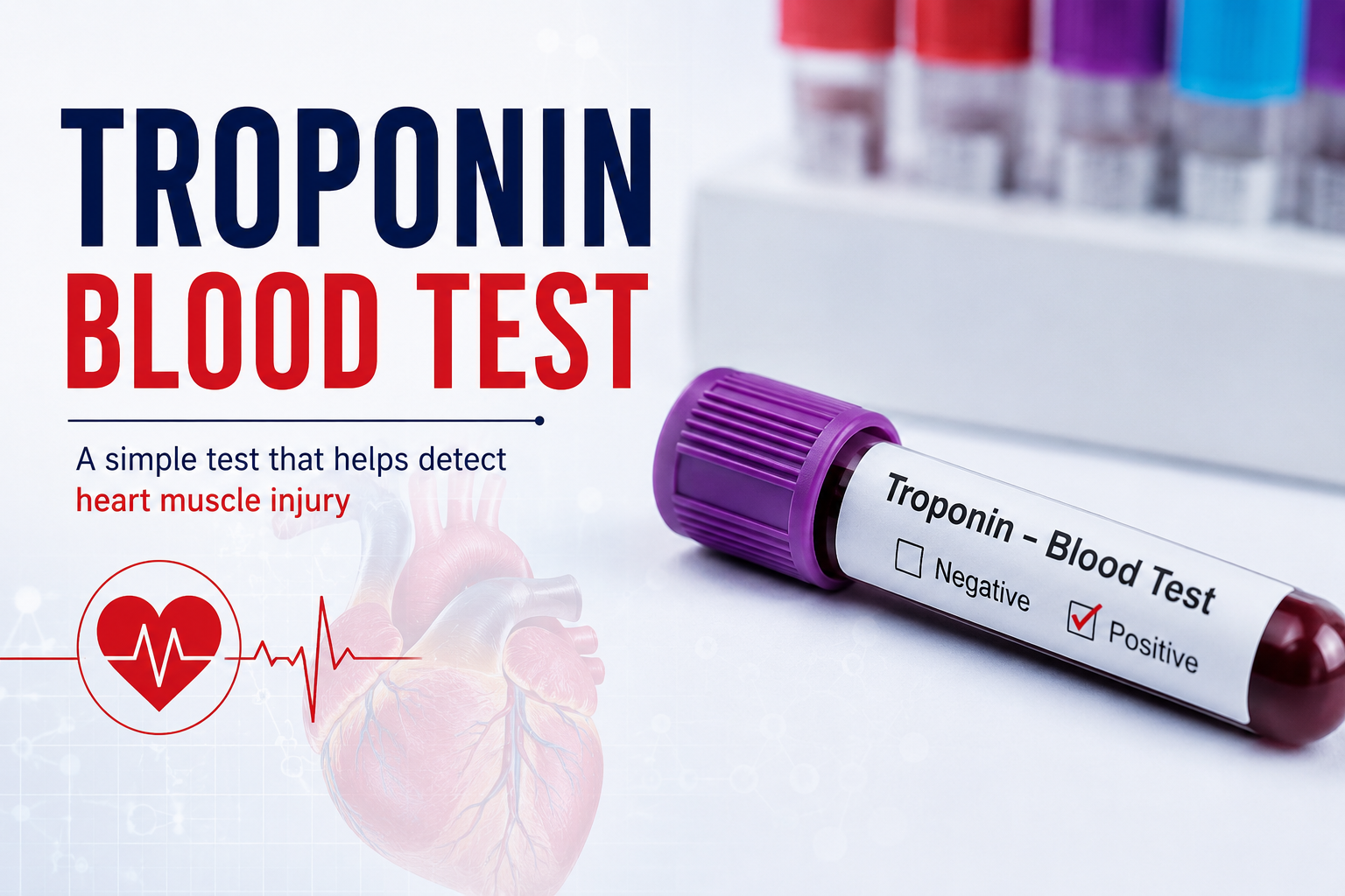 Lab technician analyzing a troponin blood test sample for heart attack diagnosis