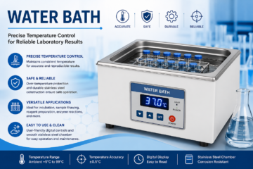 Laboratory waterbath with digital temperature control used for sample heating