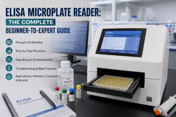 ELISA microplate reader used in clinical laboratory for measuring absorbance