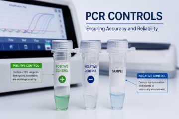 "Laboratory technician loading PCR positive and negative control samples alongside patient samples into a PCR plate"
