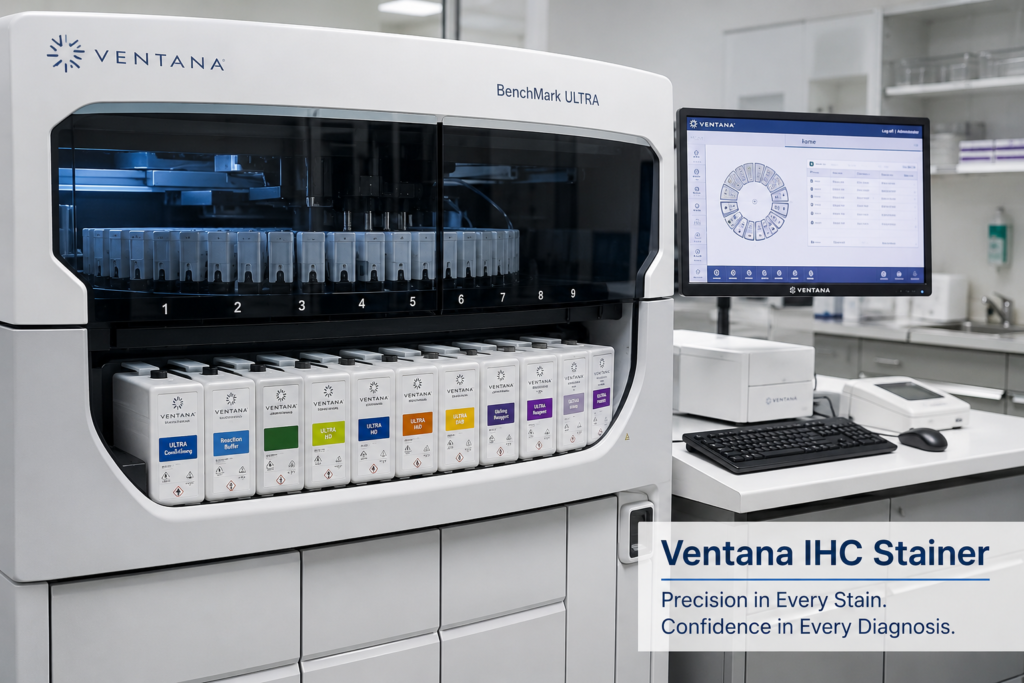 Ventana IHC stainer automated immunohistochemistry instrument in a pathology laboratory